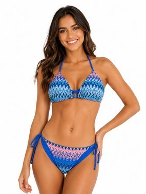 Asbayson  Multi-Colored Chevron Knit Bikini Set NWT size M
